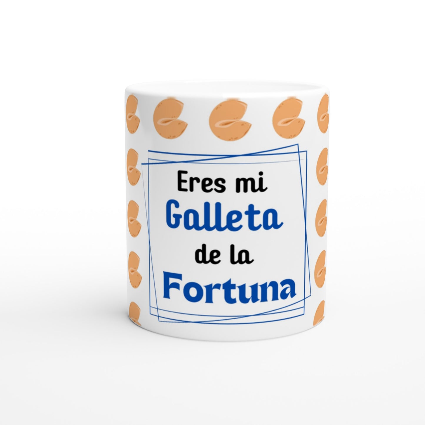 Taza de café con diseño de galleta de la fortuna