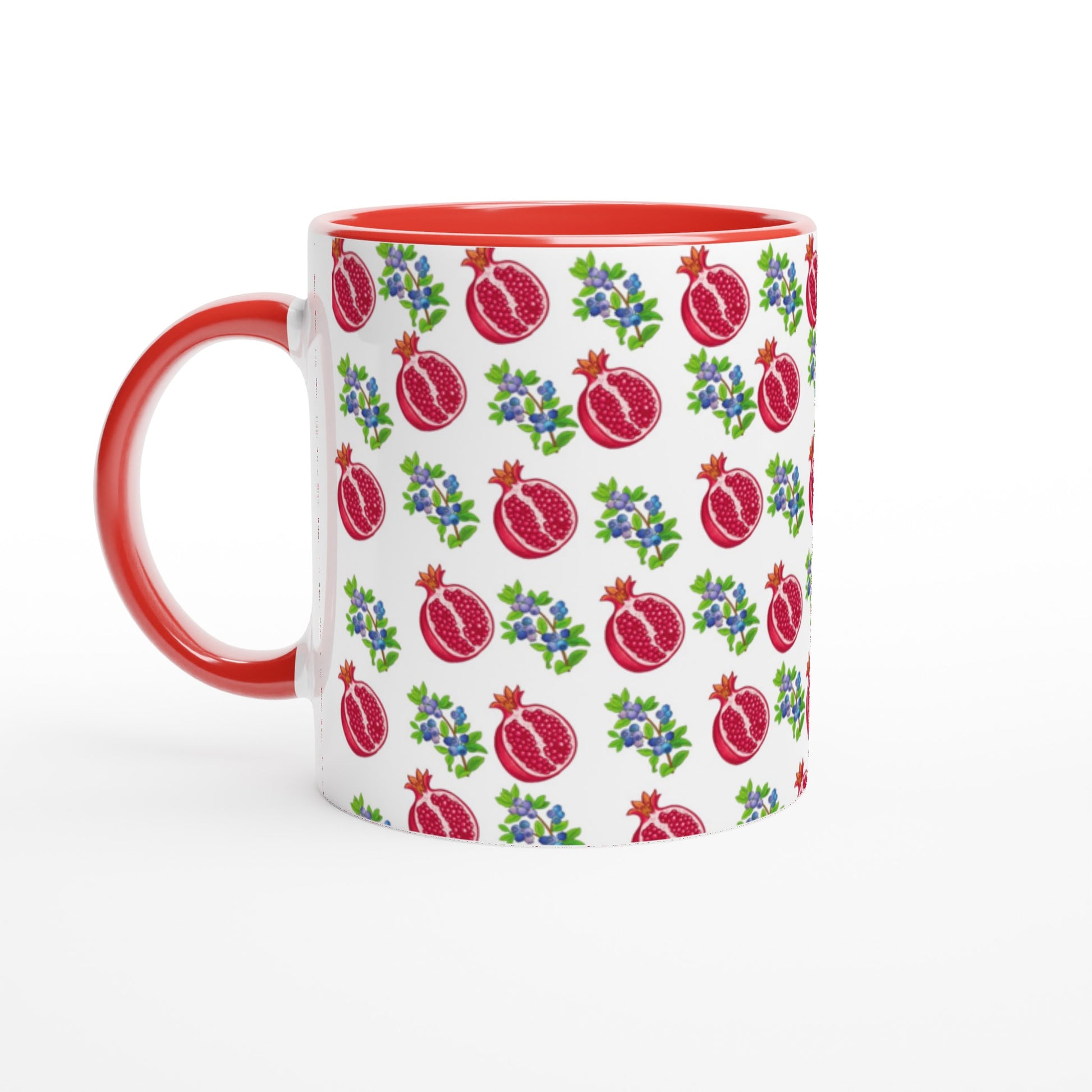 Taza con granadas y arándanos 