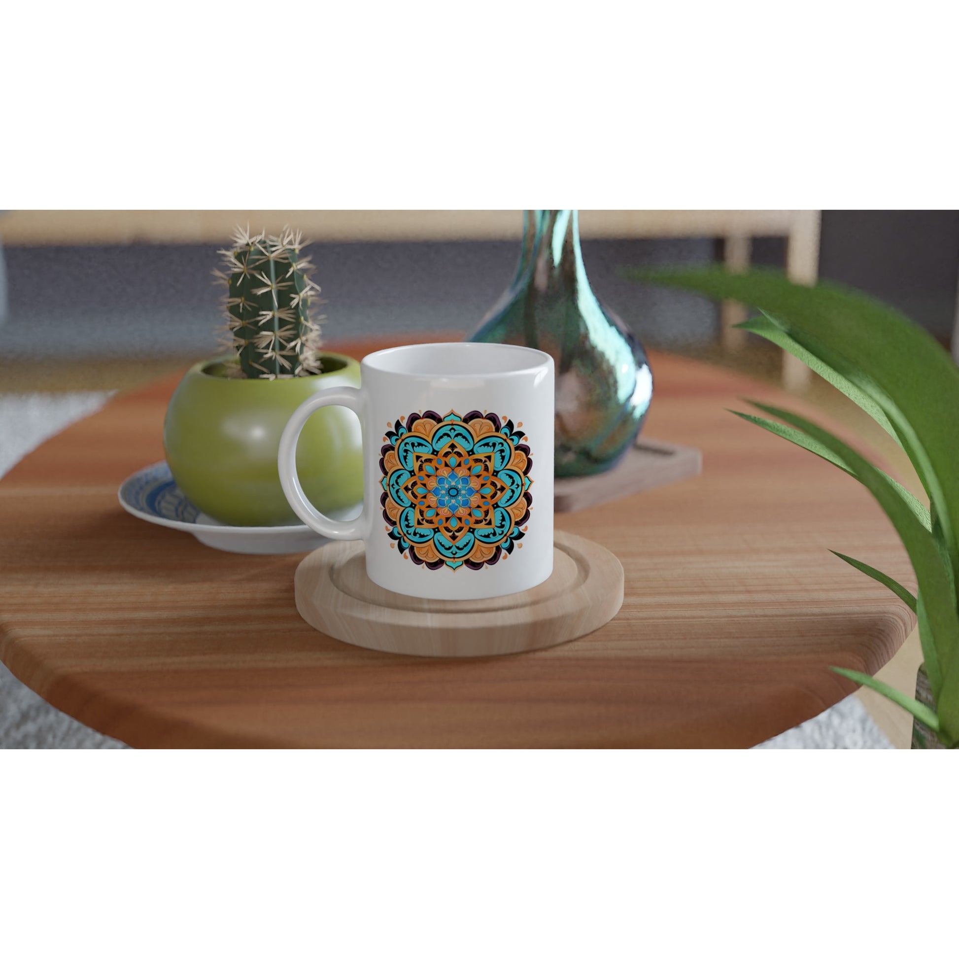 Taza desayuno con diseño de mandala