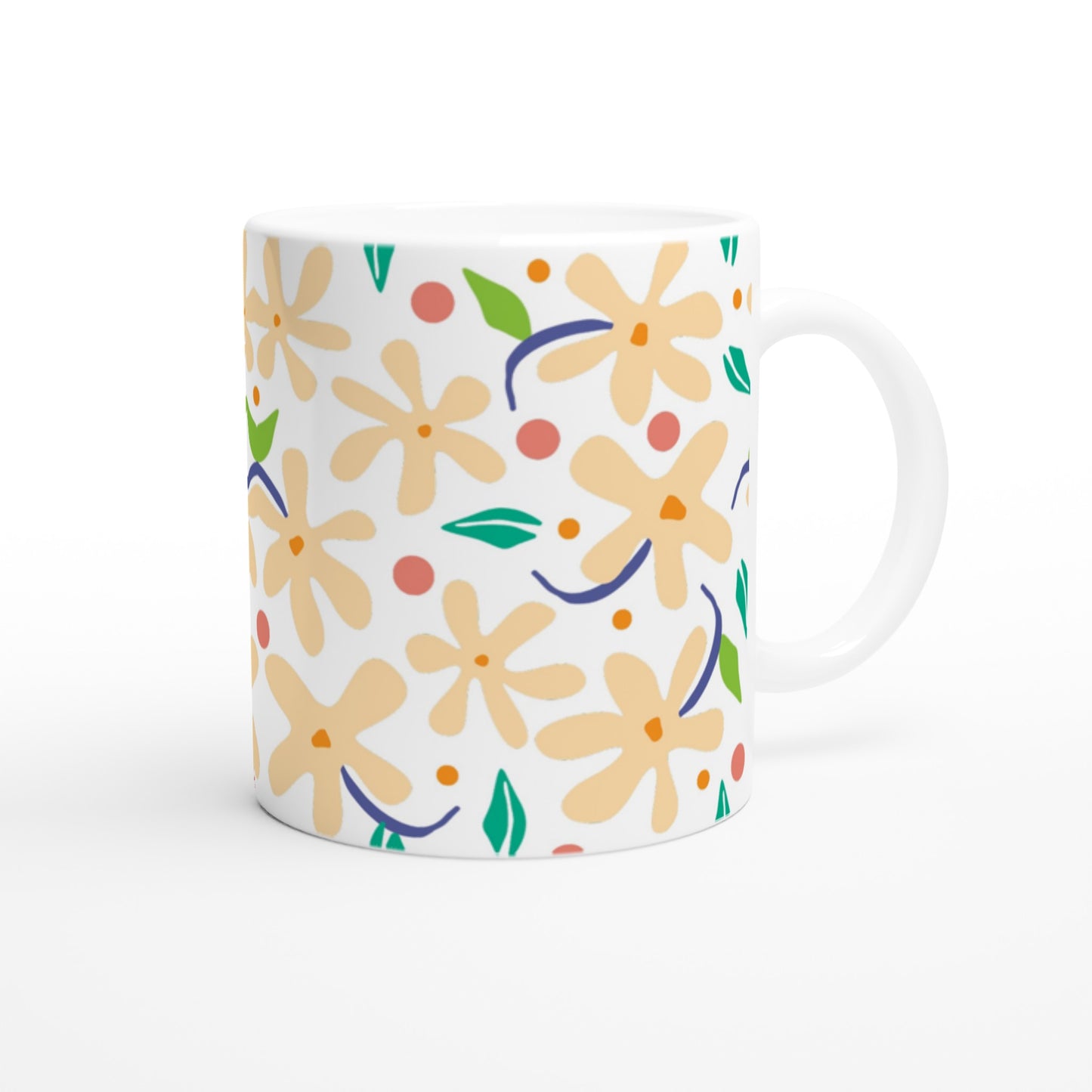 Taza de café con estampado floral