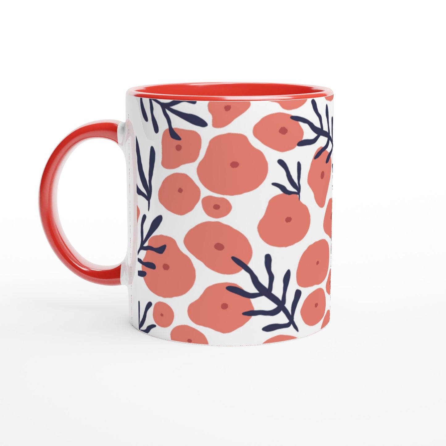 Taza desayuno con diseño de flores