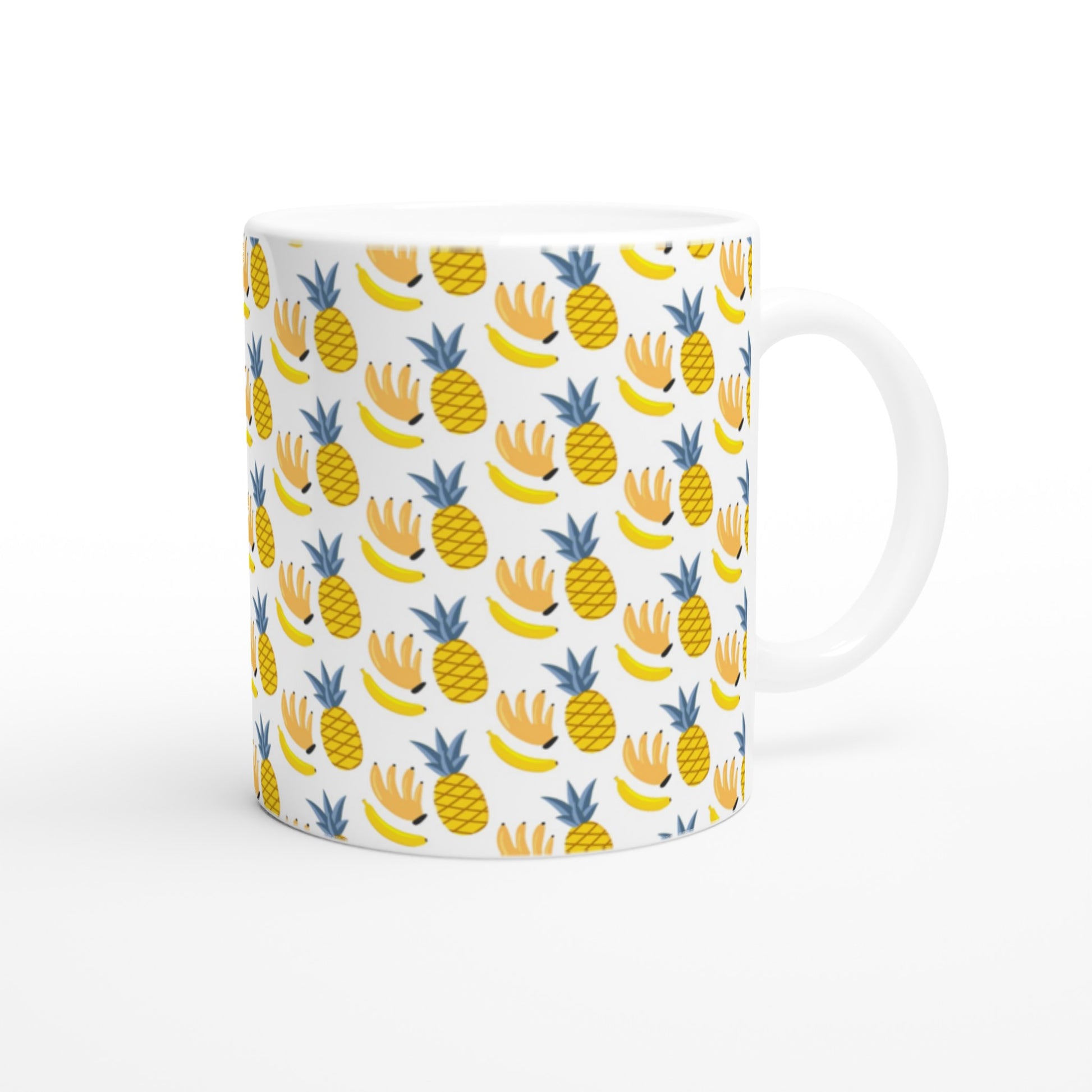 Taza bonita con frutas tropicales