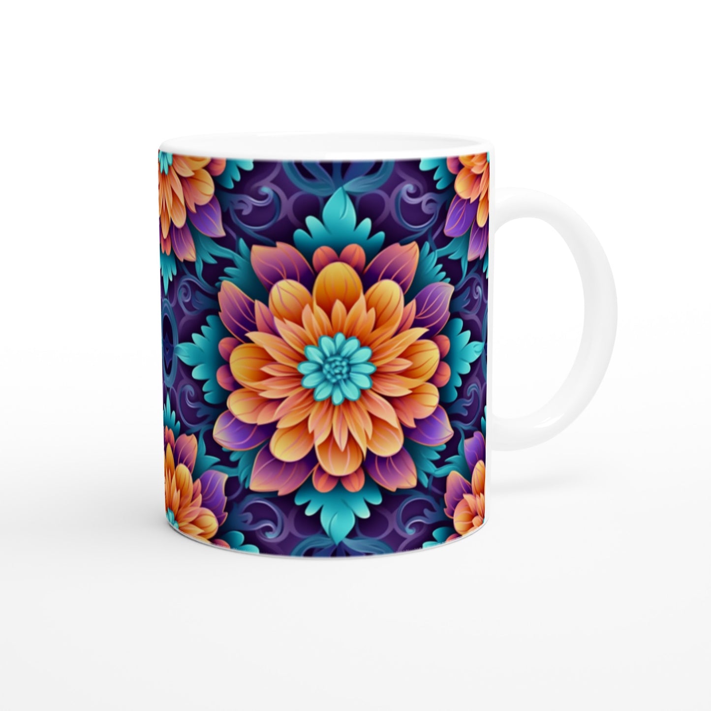 Taza para el desayuno con diseño de mandala