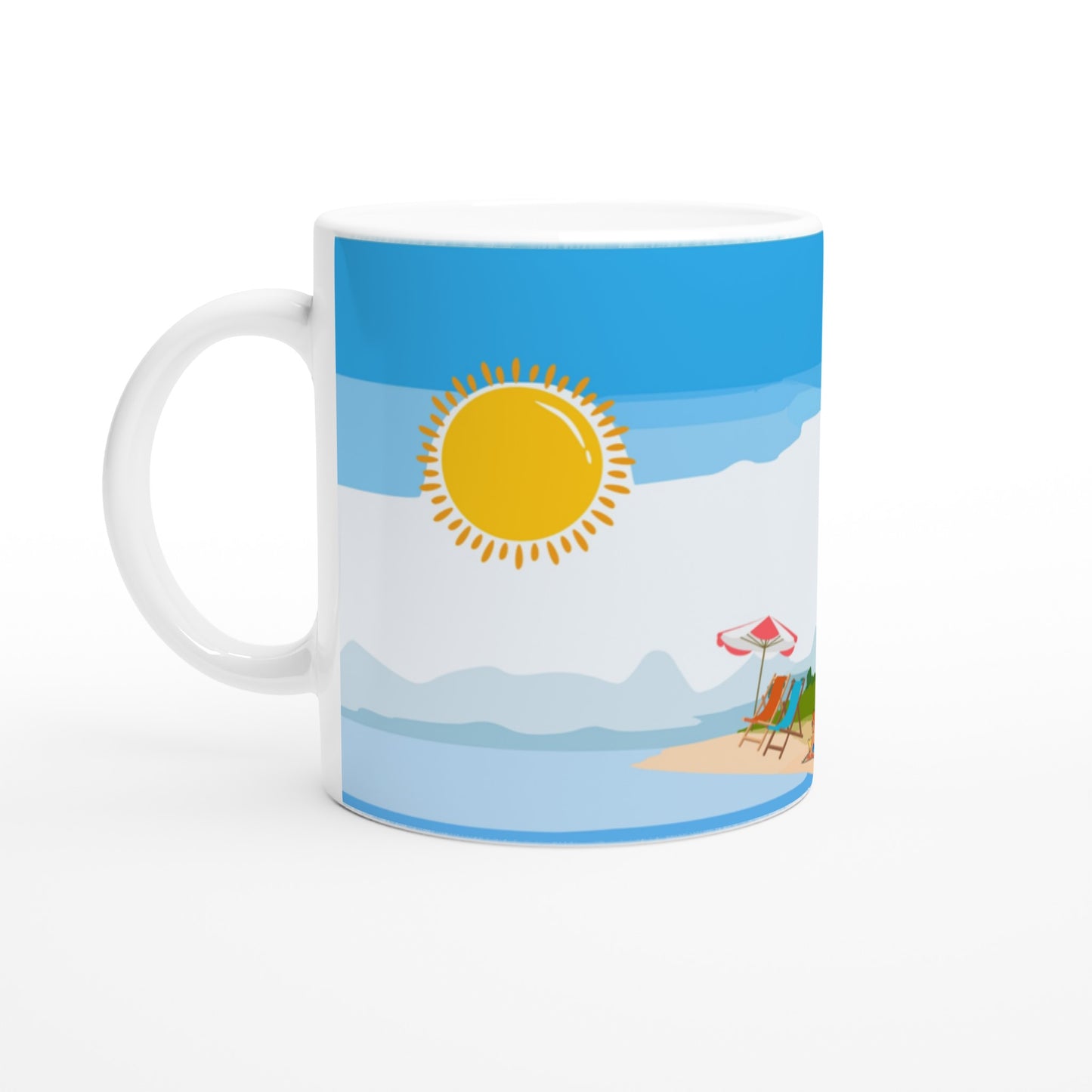 Taza con paisaje playero para los amantes del mar