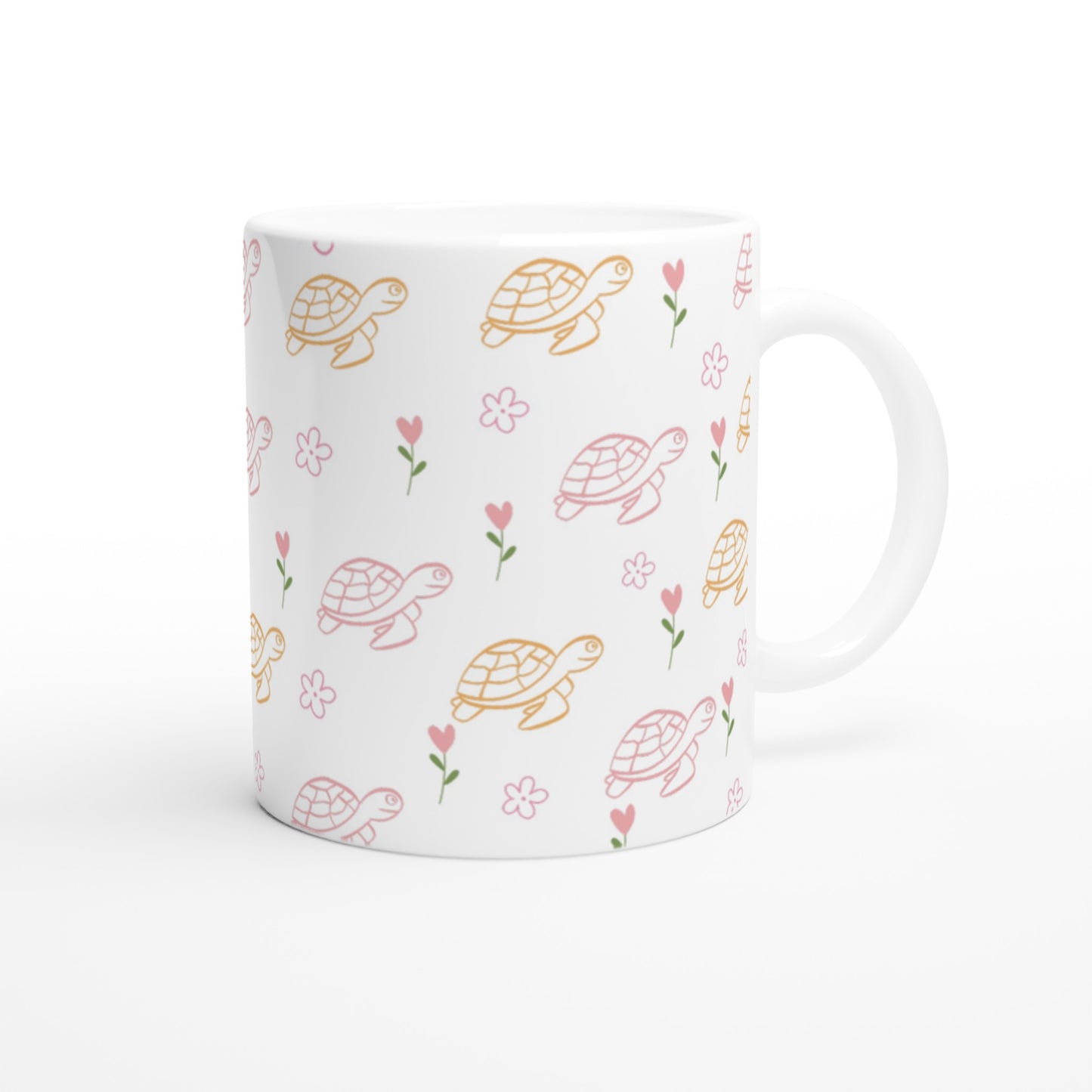 Taza con animales y flores