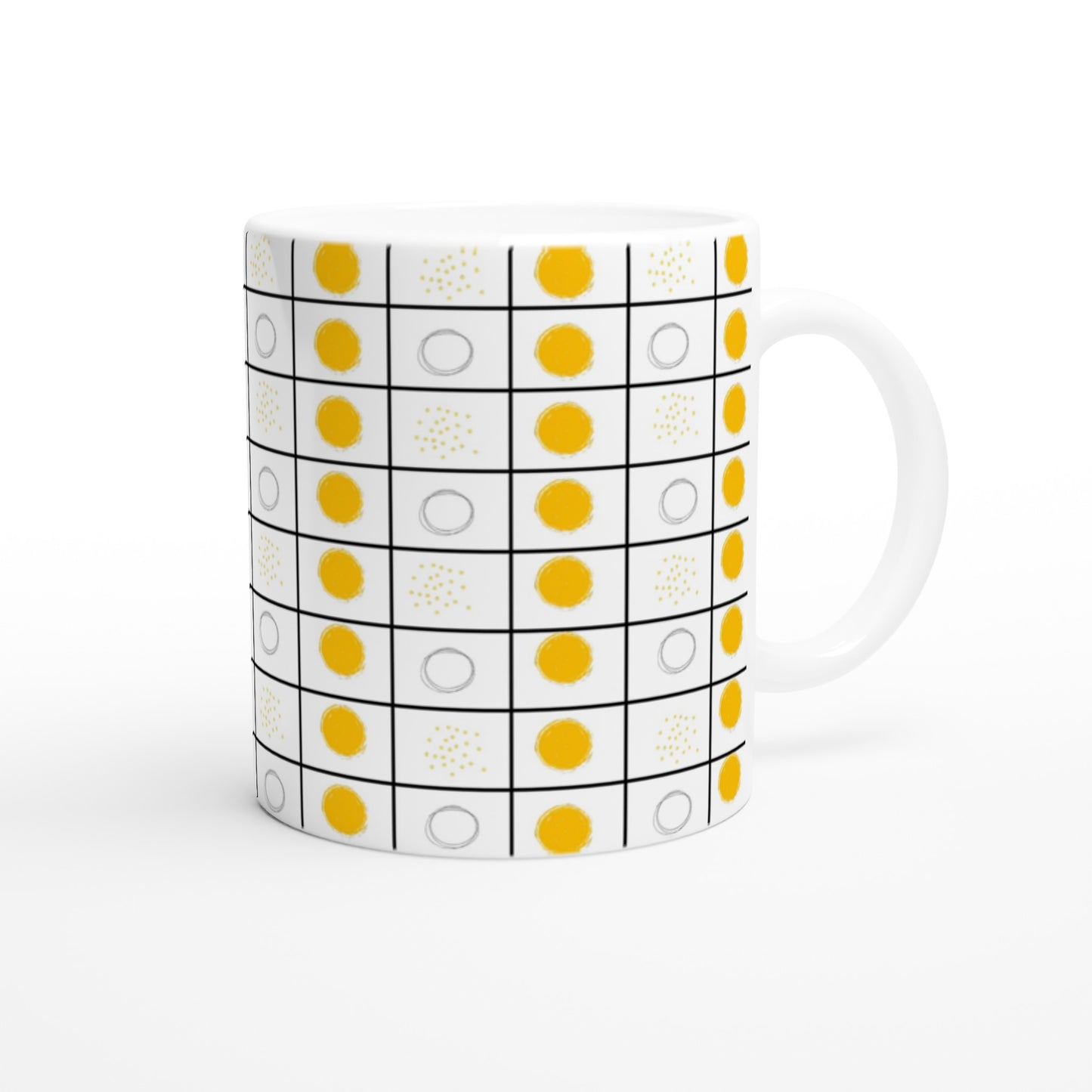 Taza bonita de desayuno con lunares