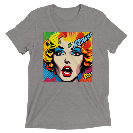 Camiseta gris con rostro del pop art