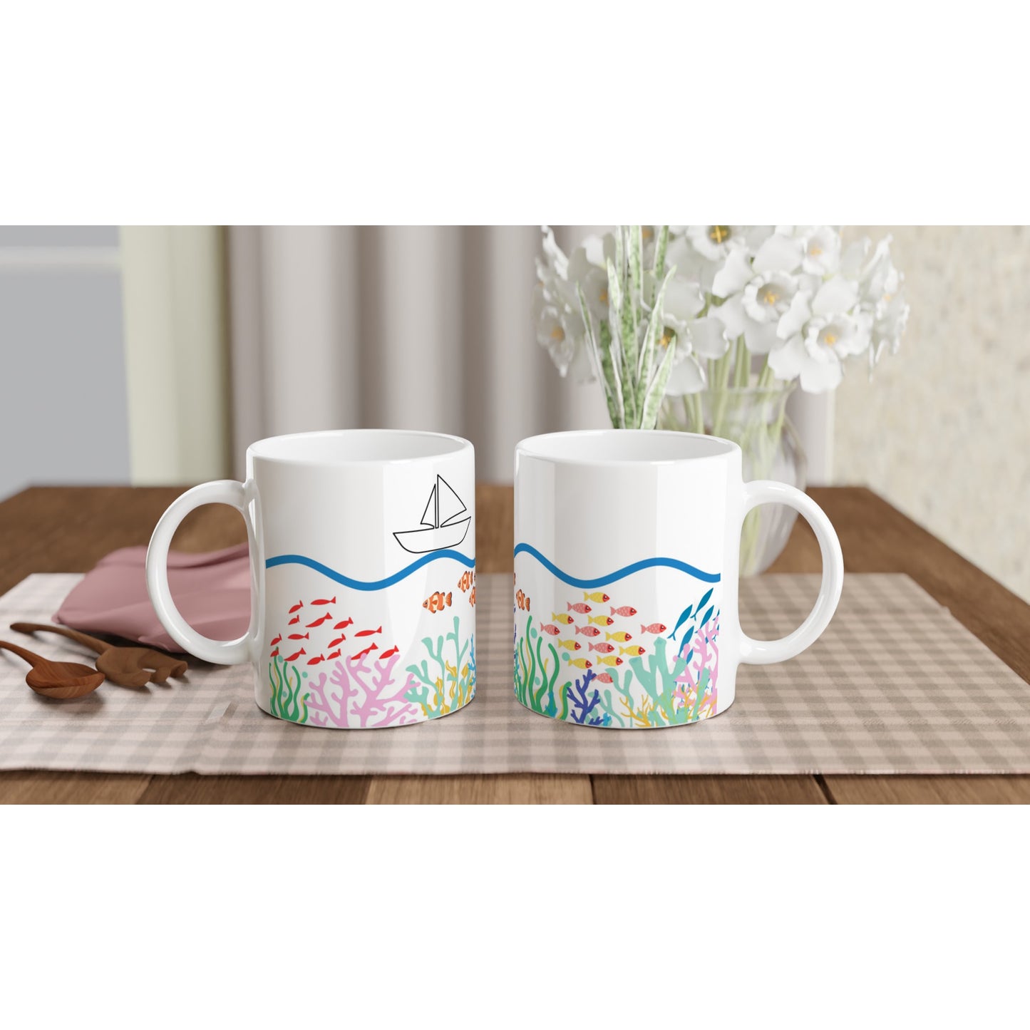 Tazas originales personalizadas con diseño de corales