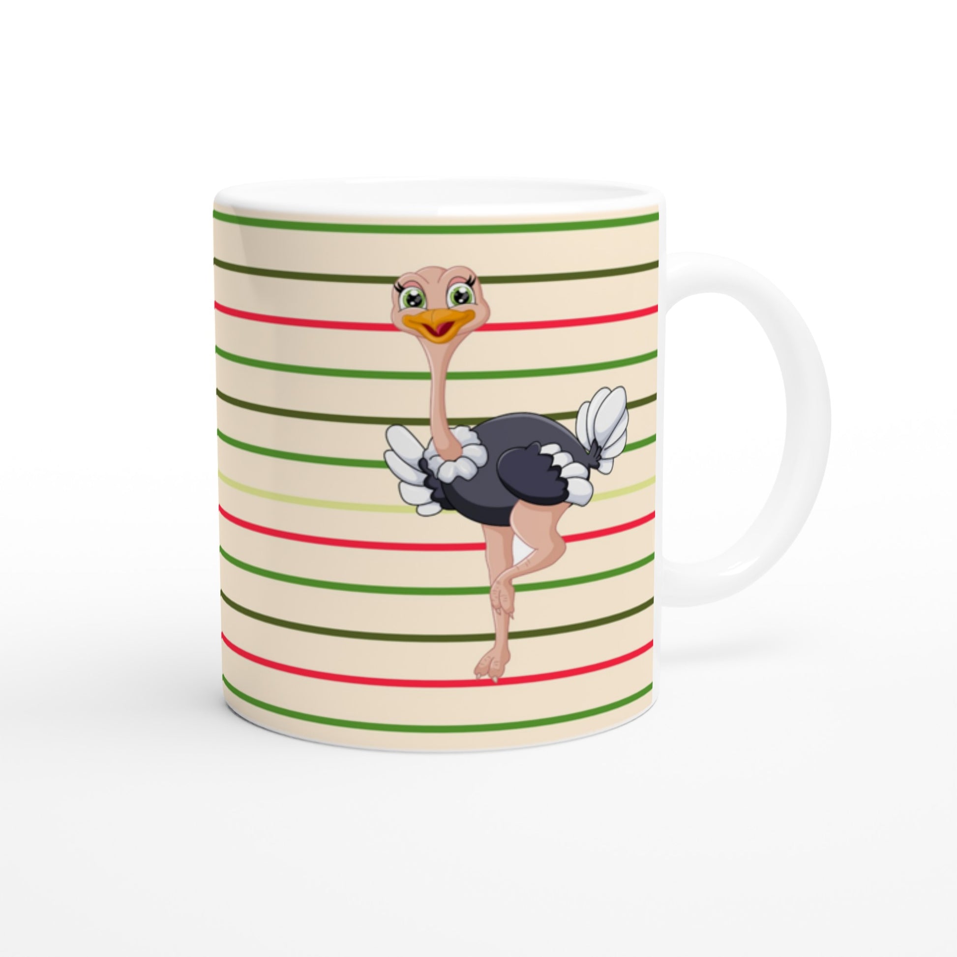 Taza  bonita con avestruces 