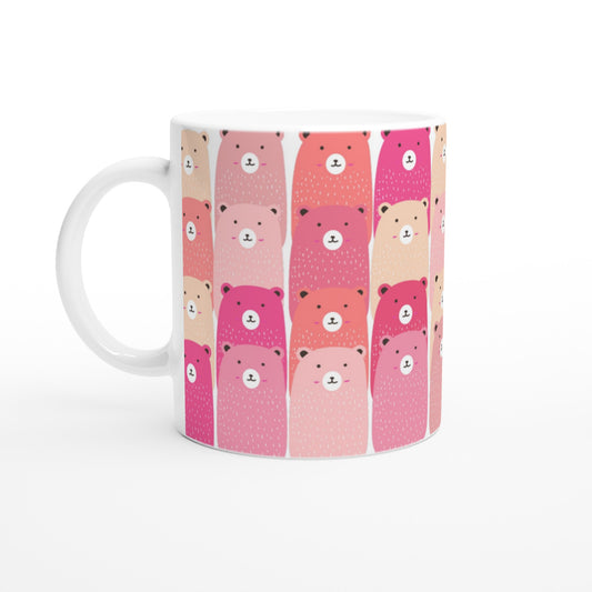 Taza con osos en tonos rosados