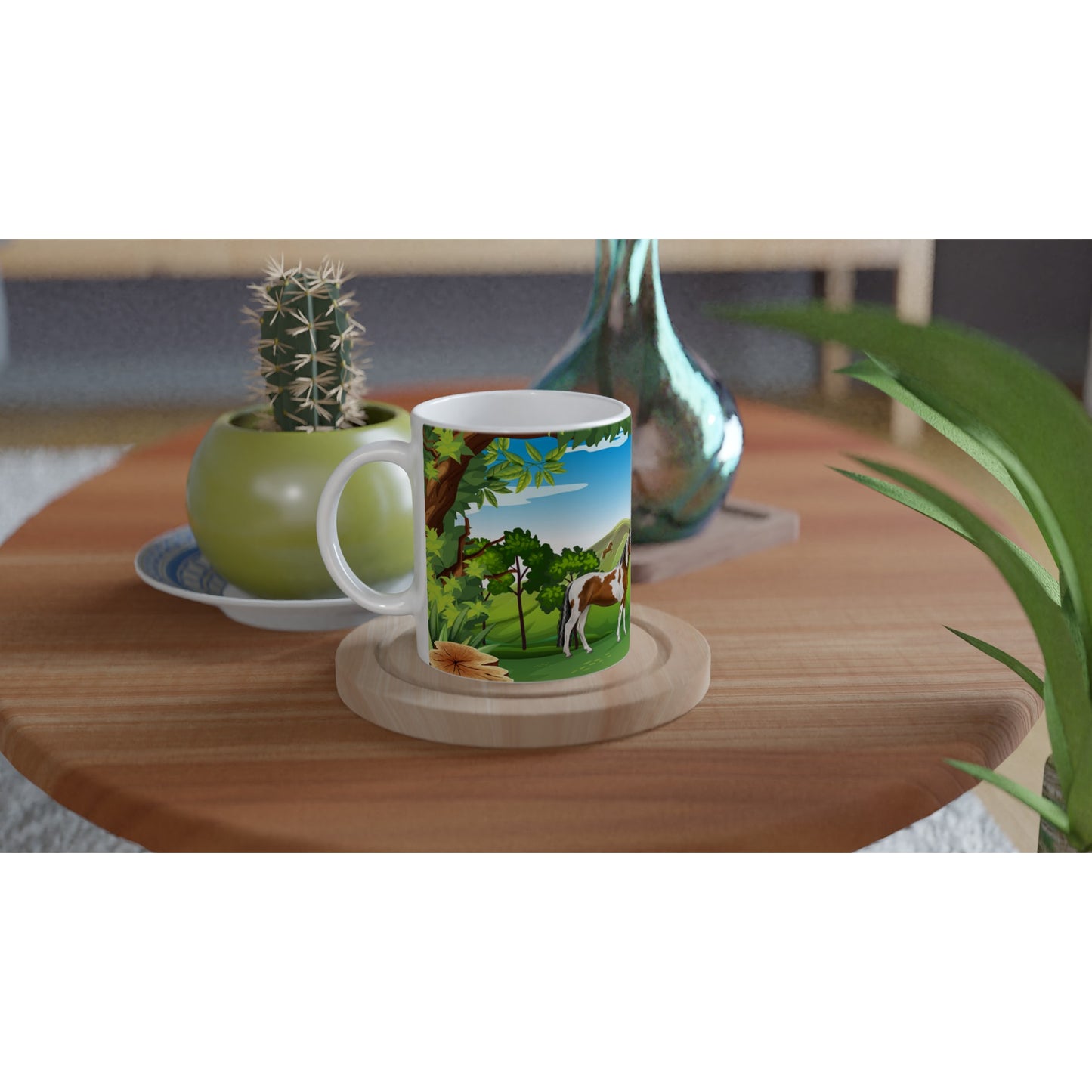 Taza Grande de Desayuno Paisaje Verde