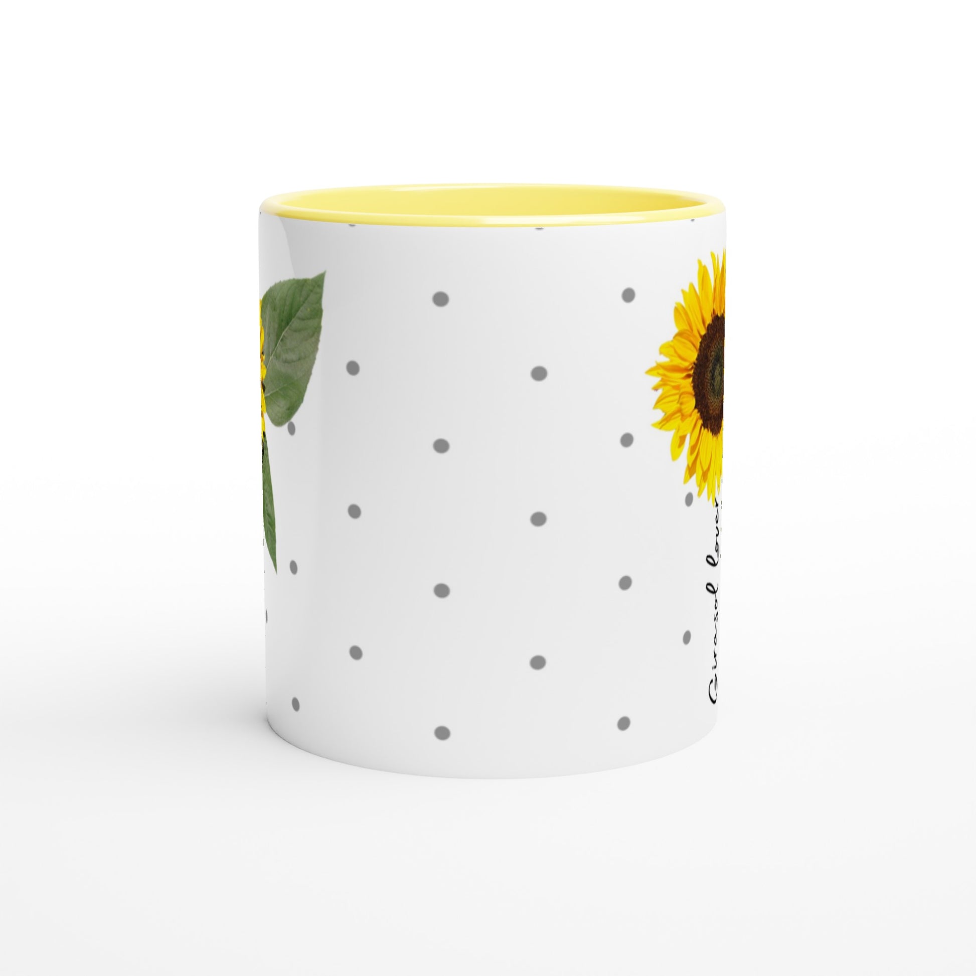 Taza de cerámica con girasoles