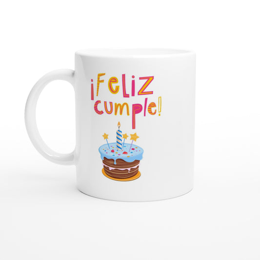 Taza de feliz cumpleaños para mamá