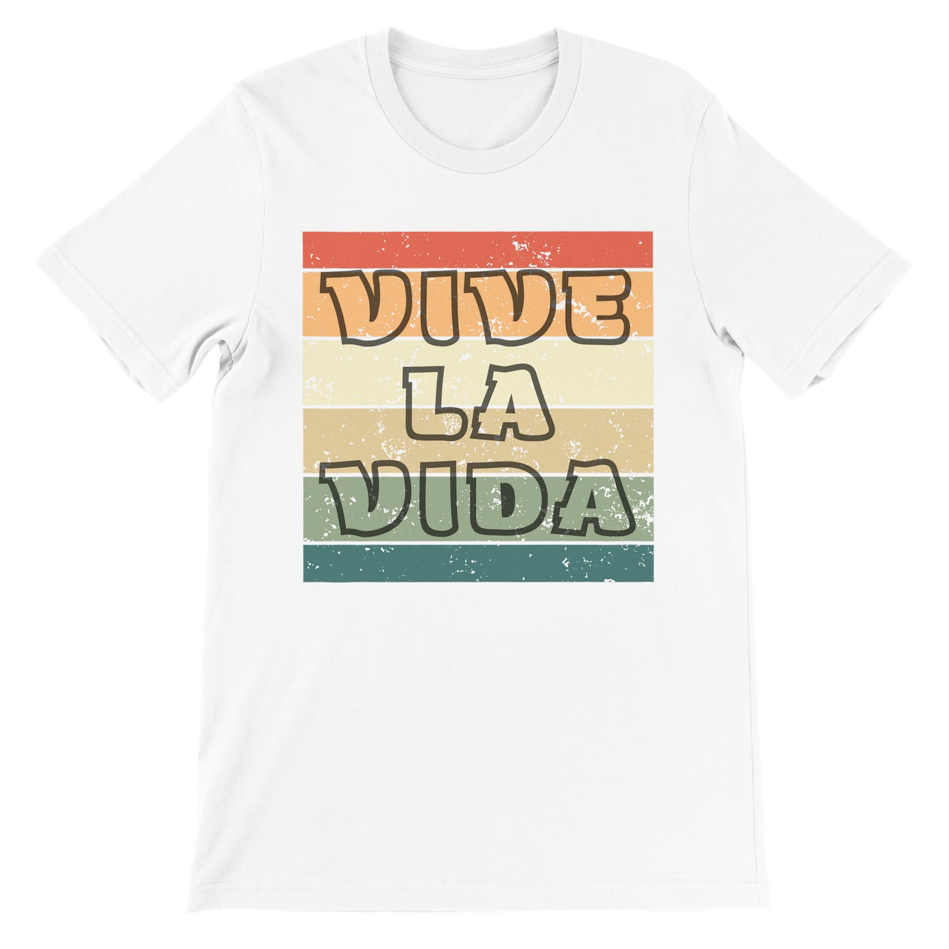 Camiseta blanca para hombre con mensaje de motivación: vive la vida