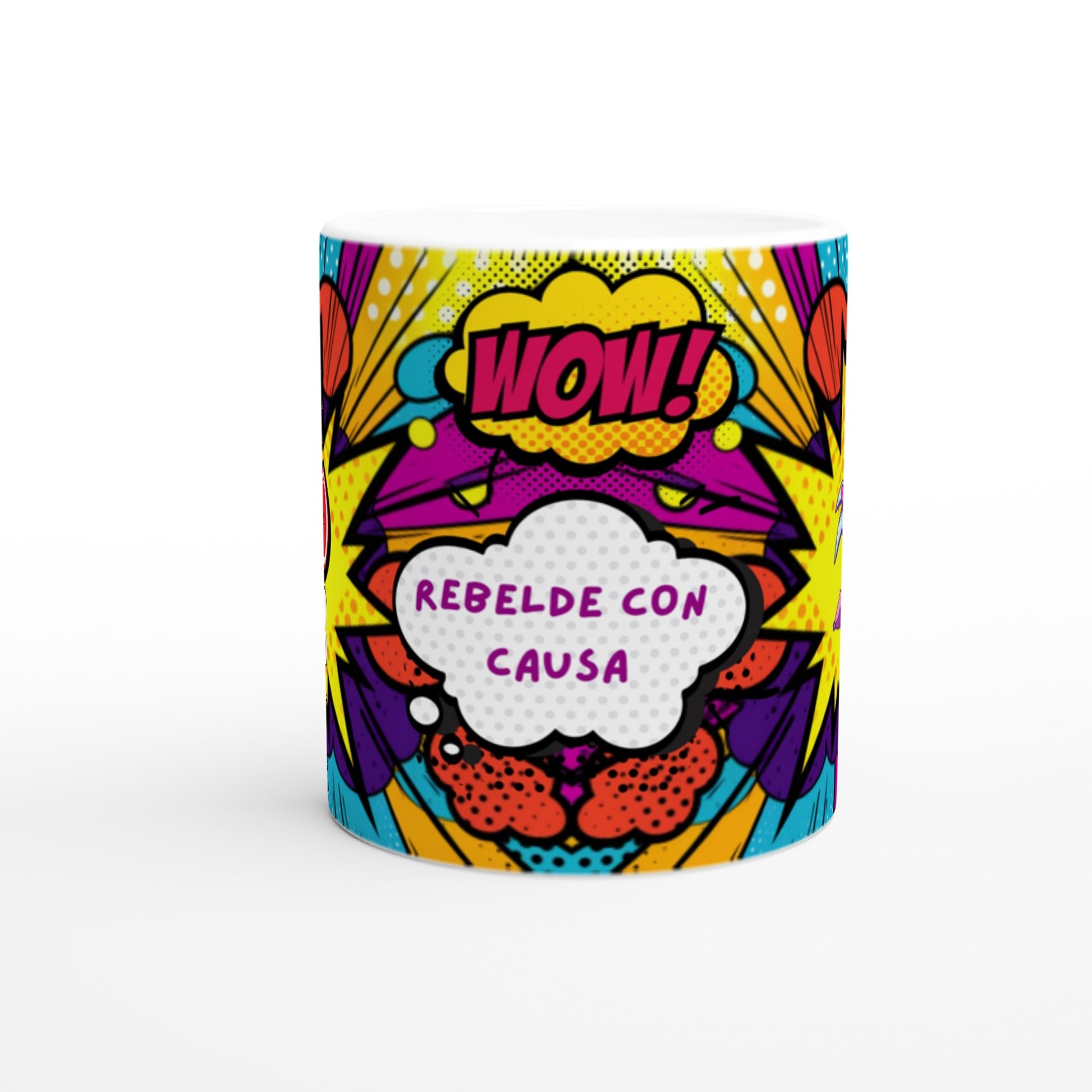 Taza de cerámica estilo pop art