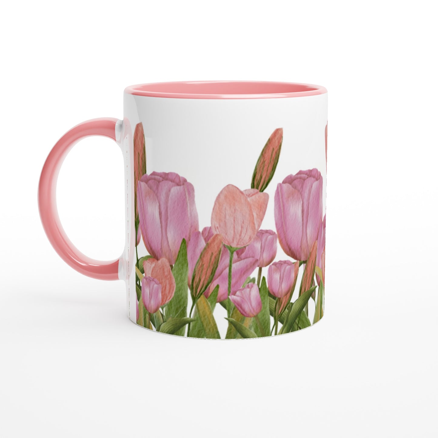 Taza con tulipanes