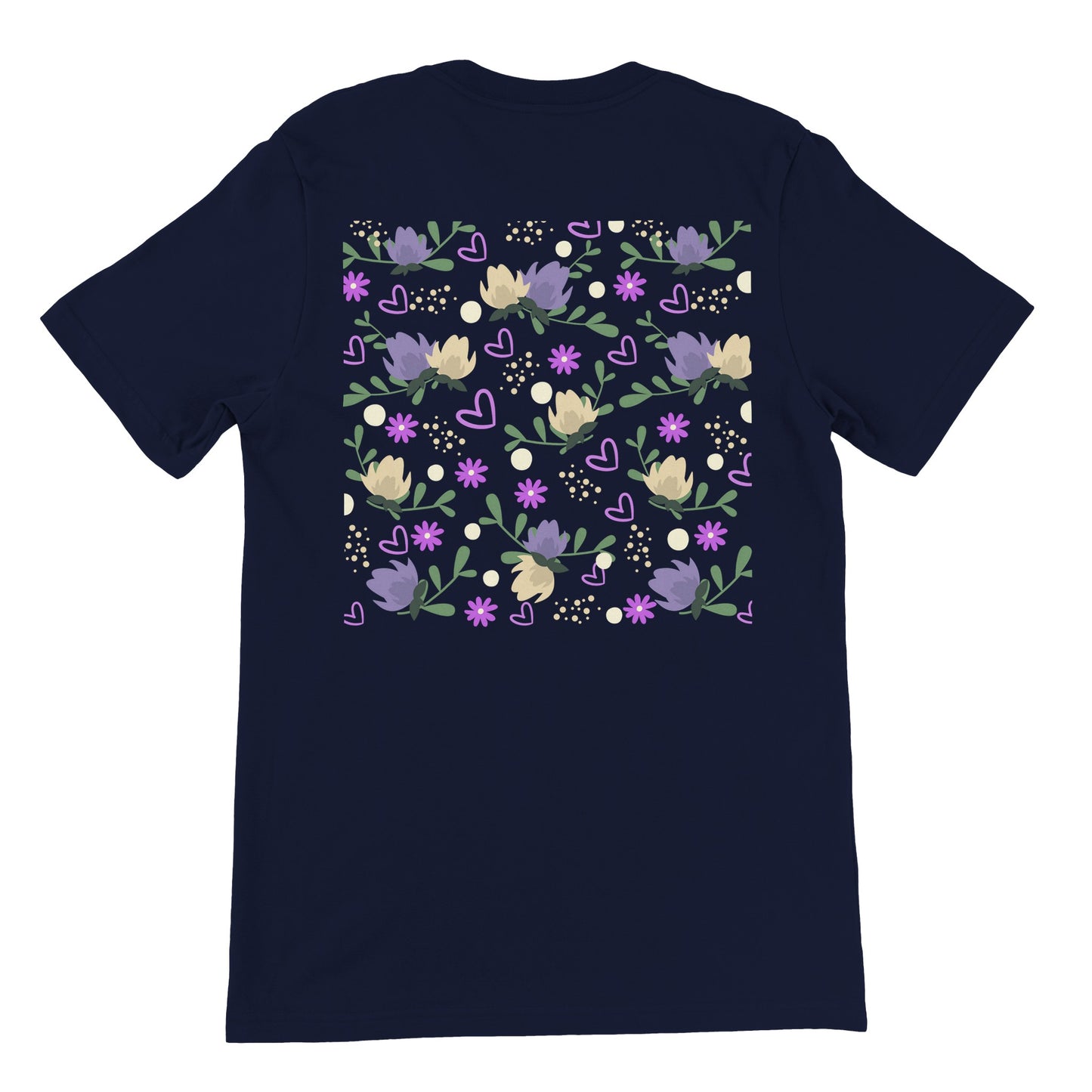 Camiseta original para hombres con diseño floral a la espalda
