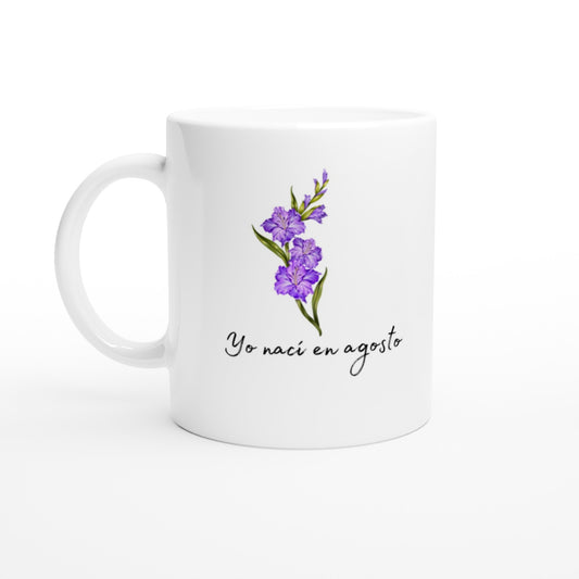 Taza de felicitación para los nacidos en agosto