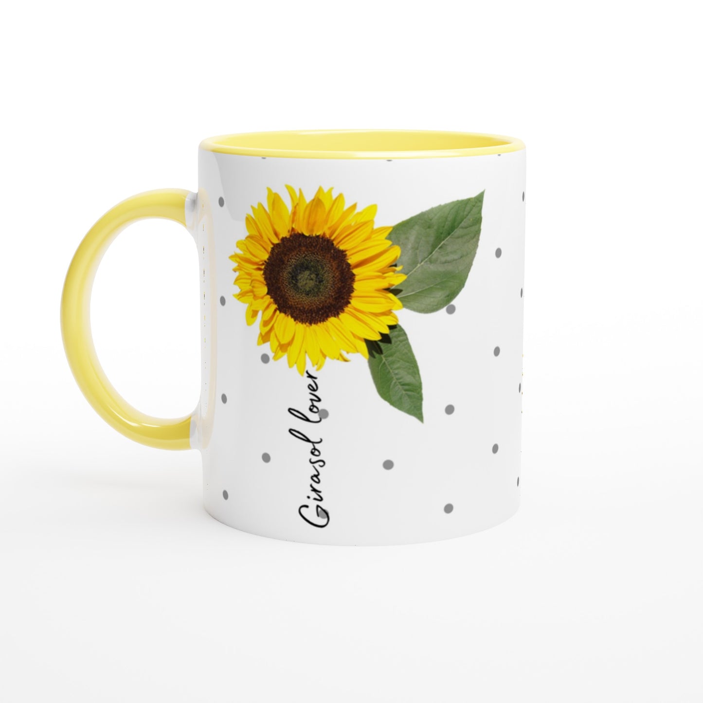 Taza con una flor de girasol