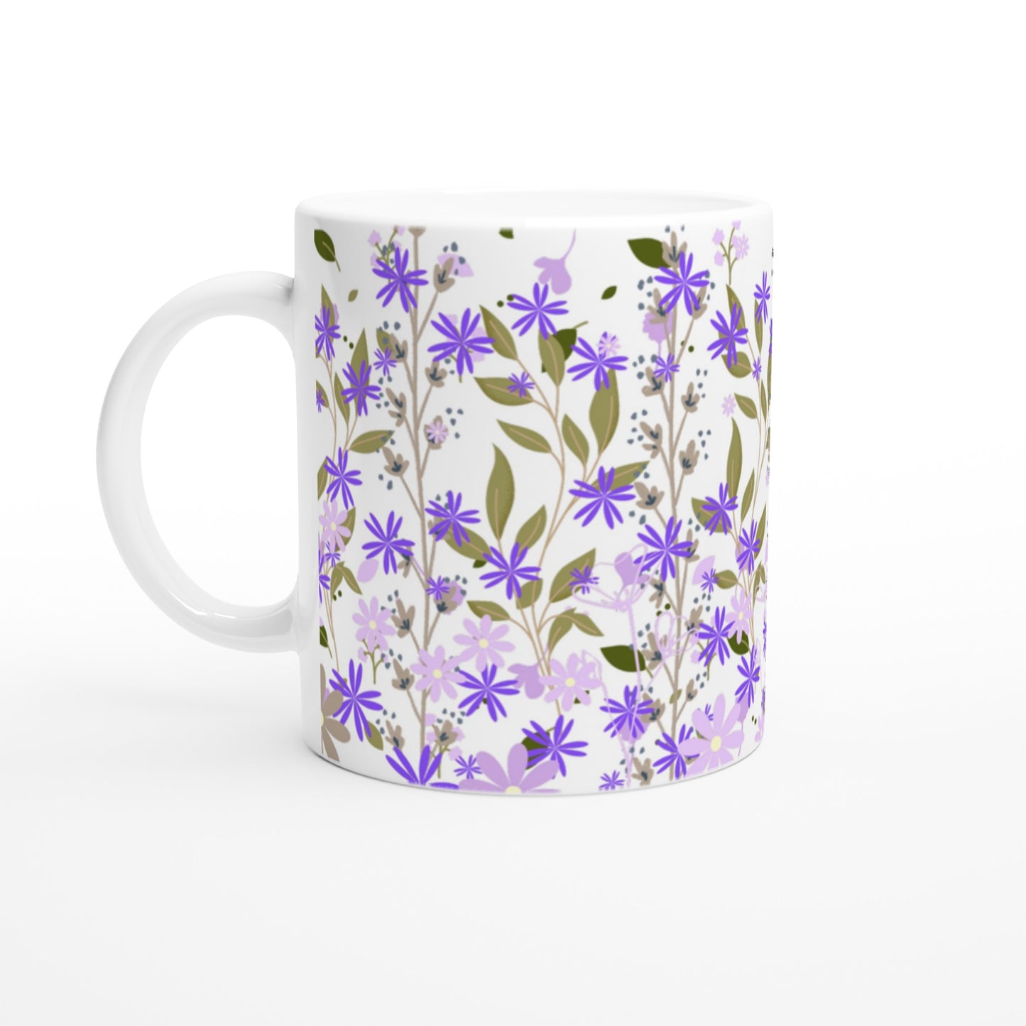 Taza desayuno con diseño original de flores