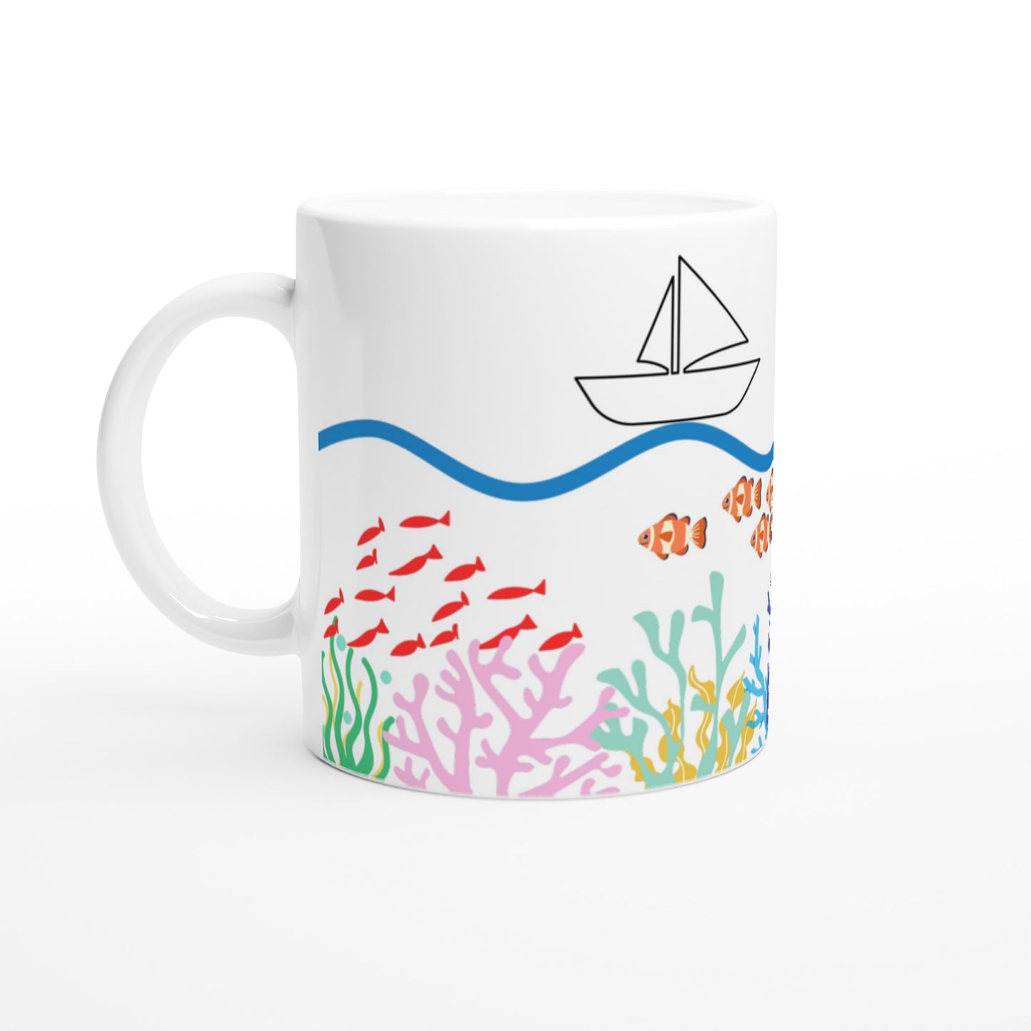 Taza bonita con diseño de corales