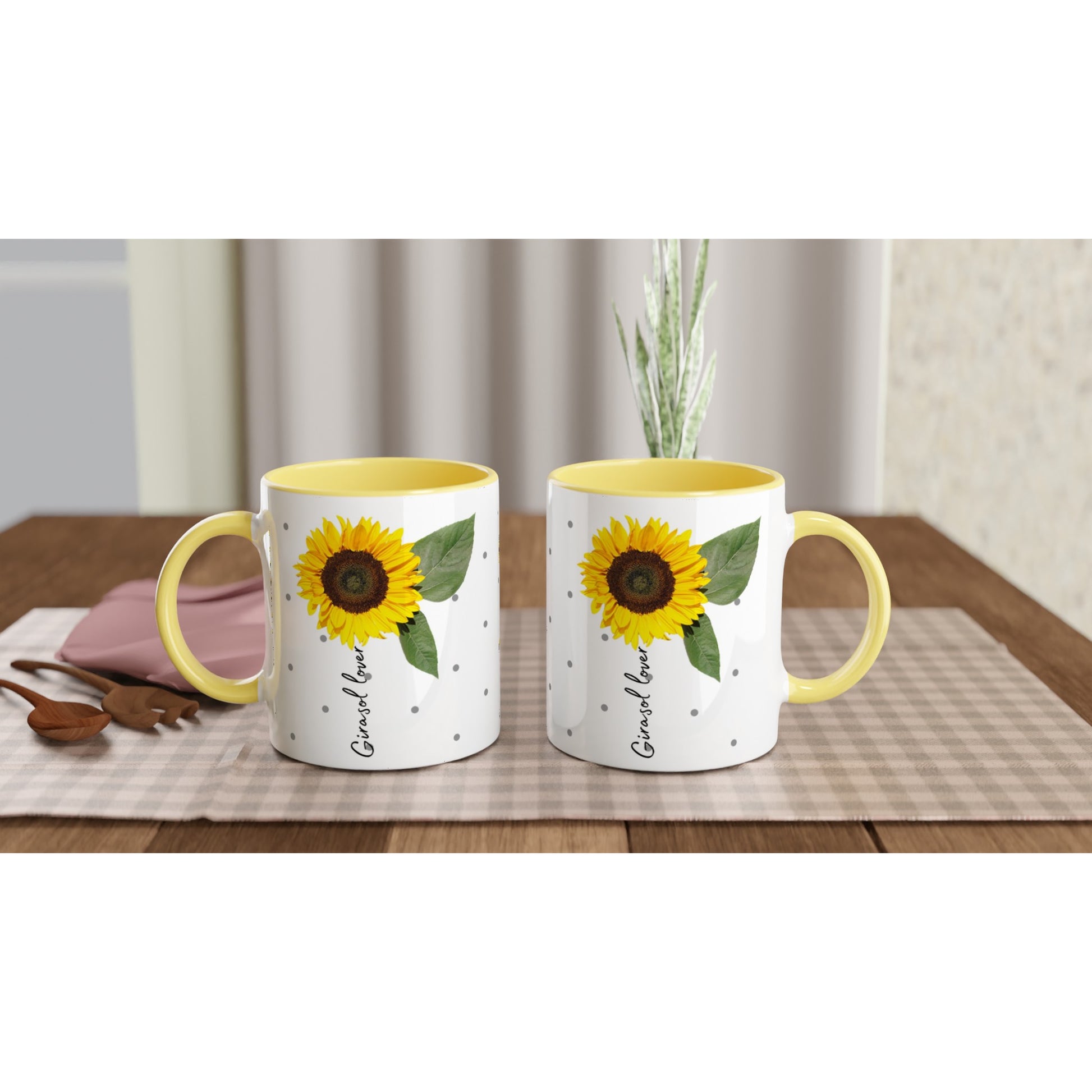 Taza bonita de girasoles 