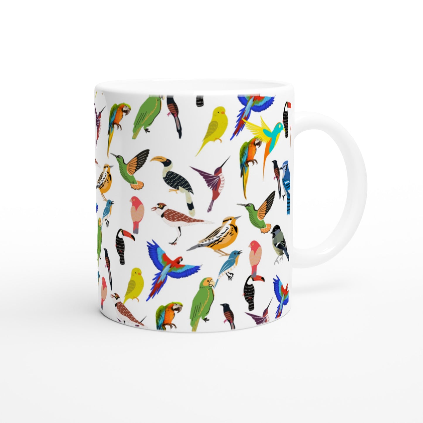 Taza con diseño original de aves