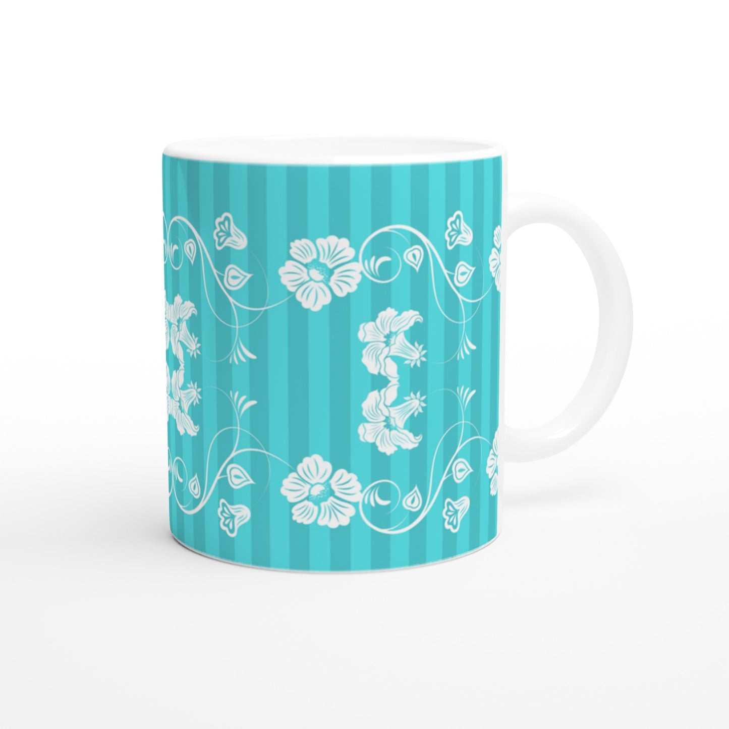 Bonita taza de café con diseño floral y color moderno