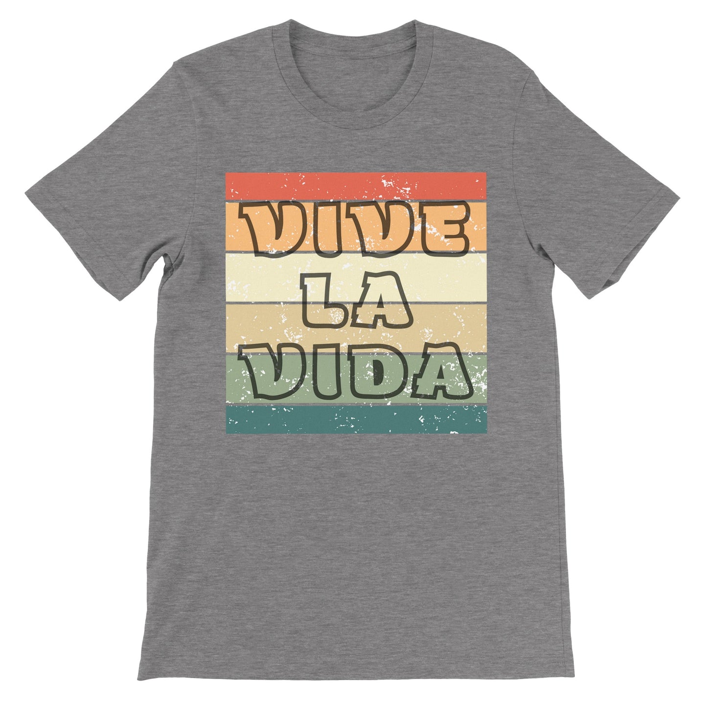 Camiseta gris para hombre con diseño original y  mensaje: vive la vida