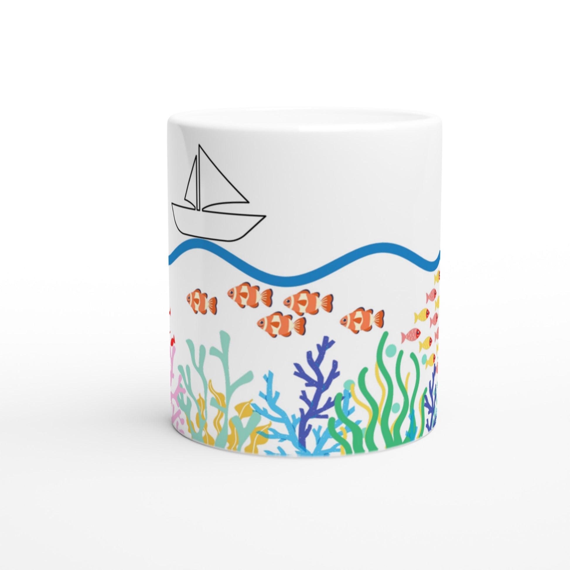 Taza para el desayuno con diseño bonito de corales