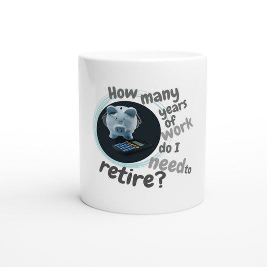 Divertida taza personalizada con un cerdito calculando con una calculadora