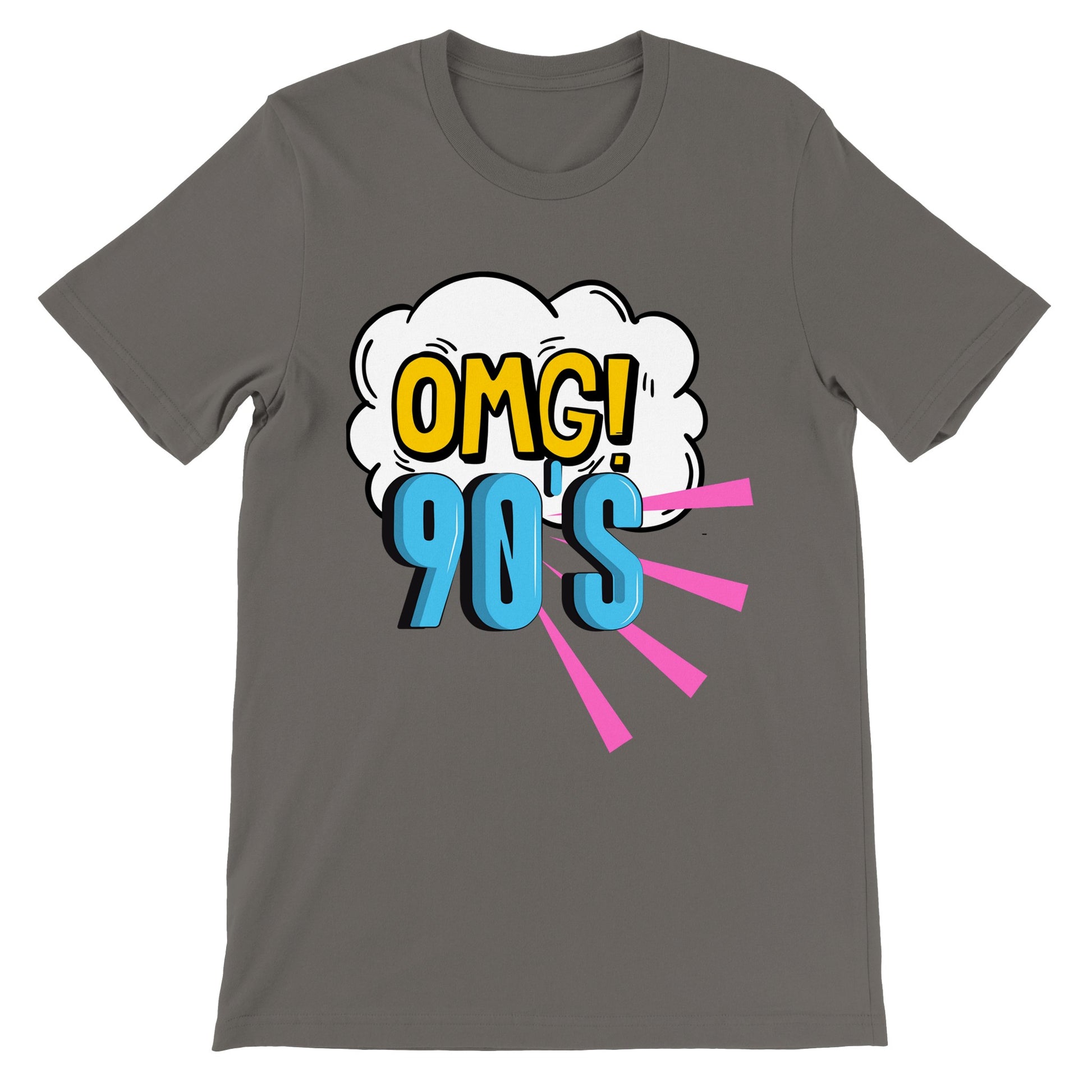Camiseta gris con diseño estilo pop art