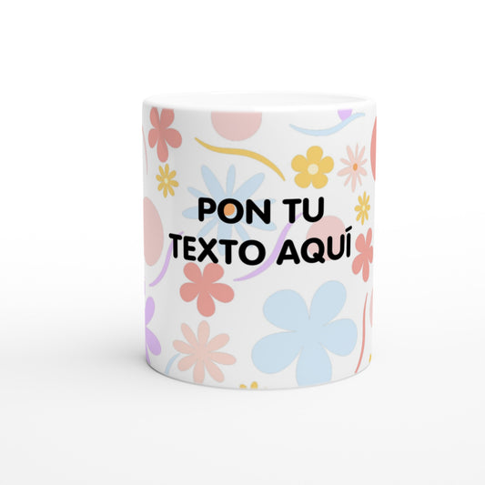 Taza personalizable con flores