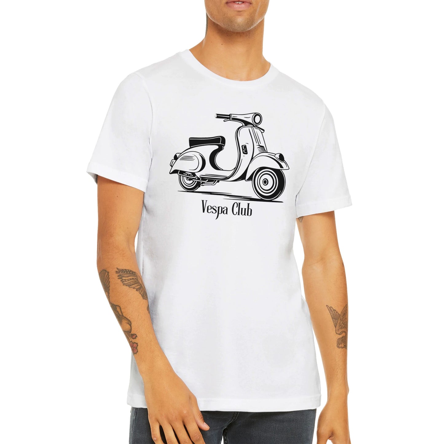 Camiseta blanca de hombre con vespa