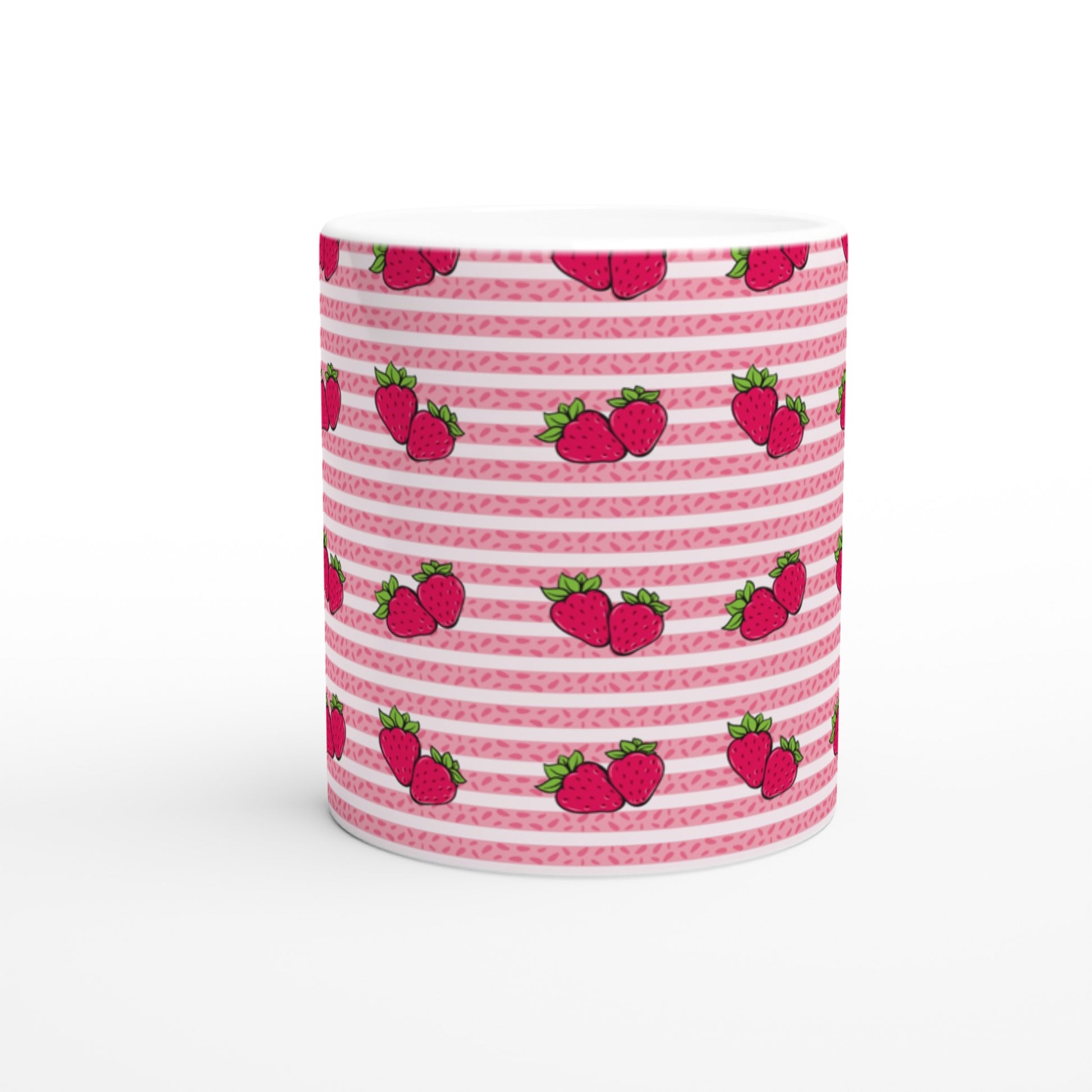 Taza diseñada con bonitas fresas