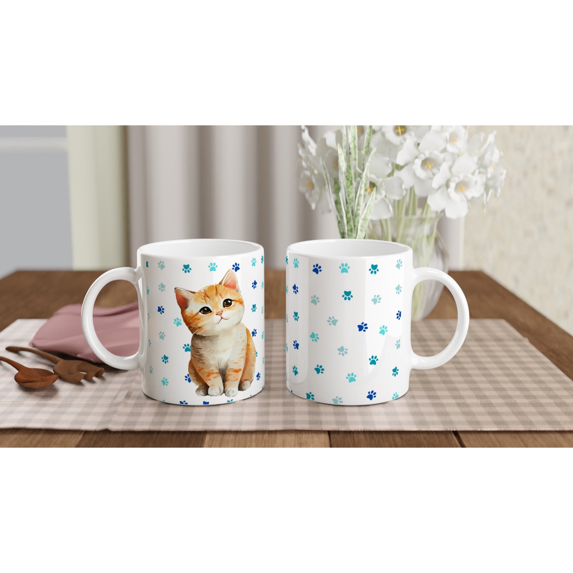 Taza bonita con gato