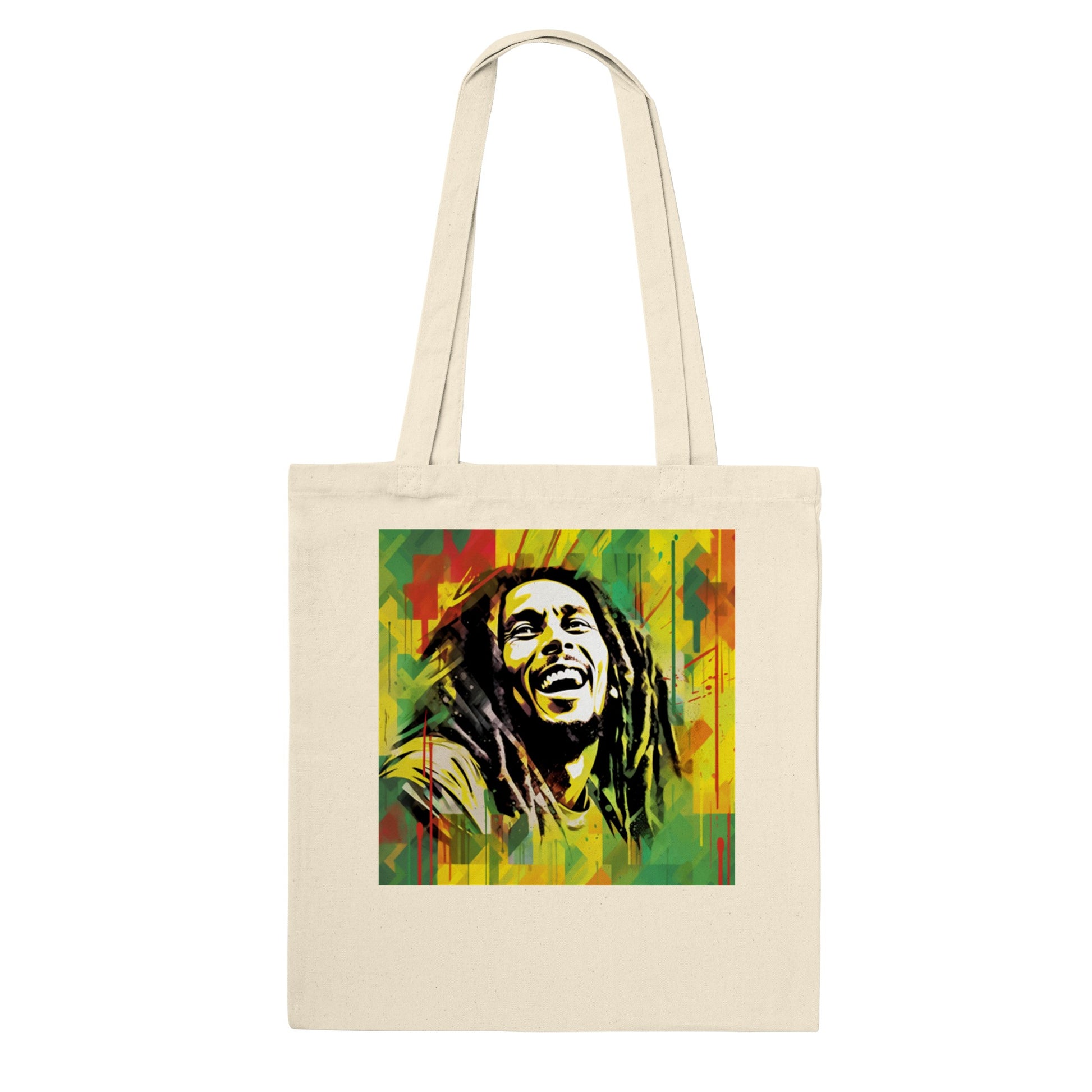 Bolsa de algodón reutilizable con rostro de Bob Marley