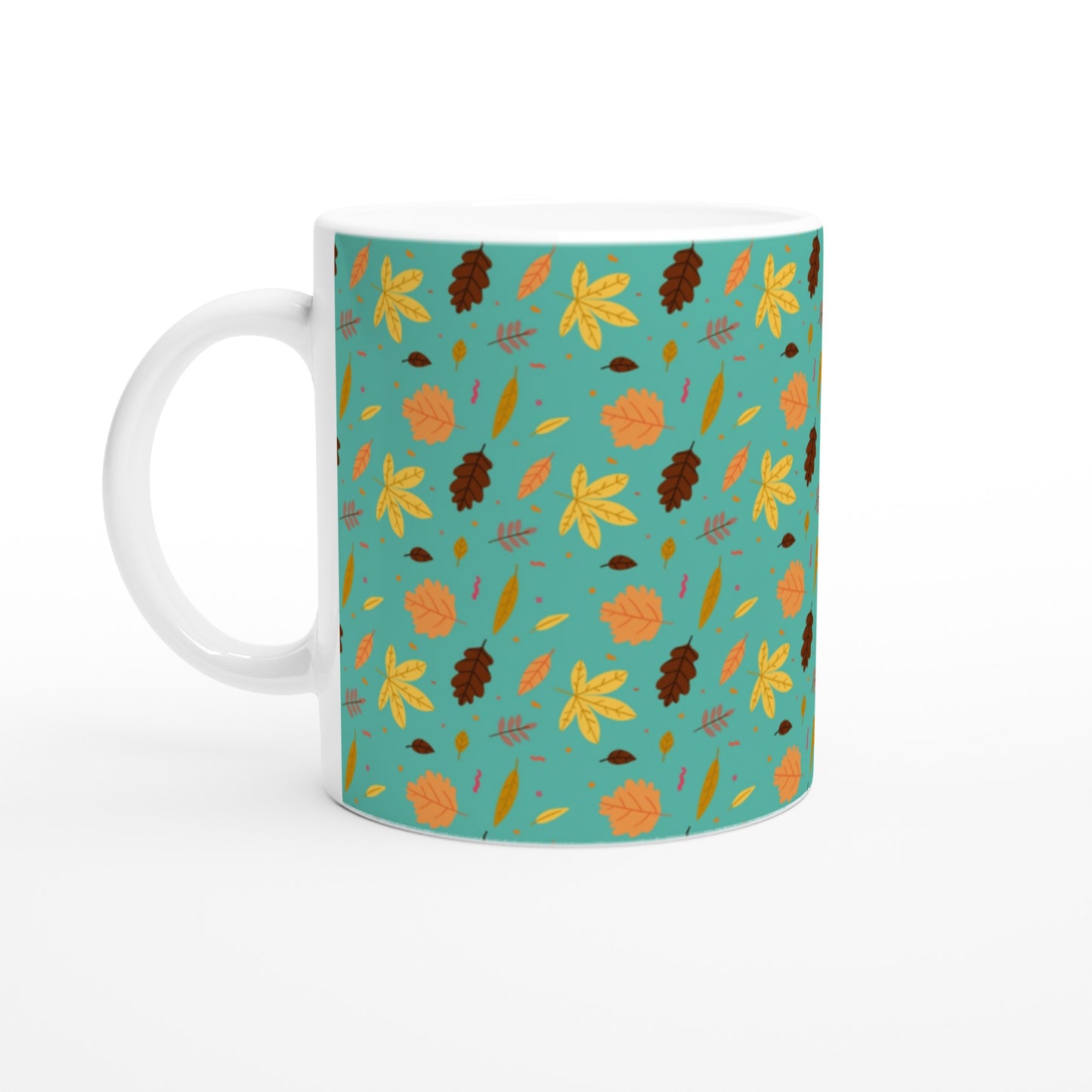 Taza con flores del otoño