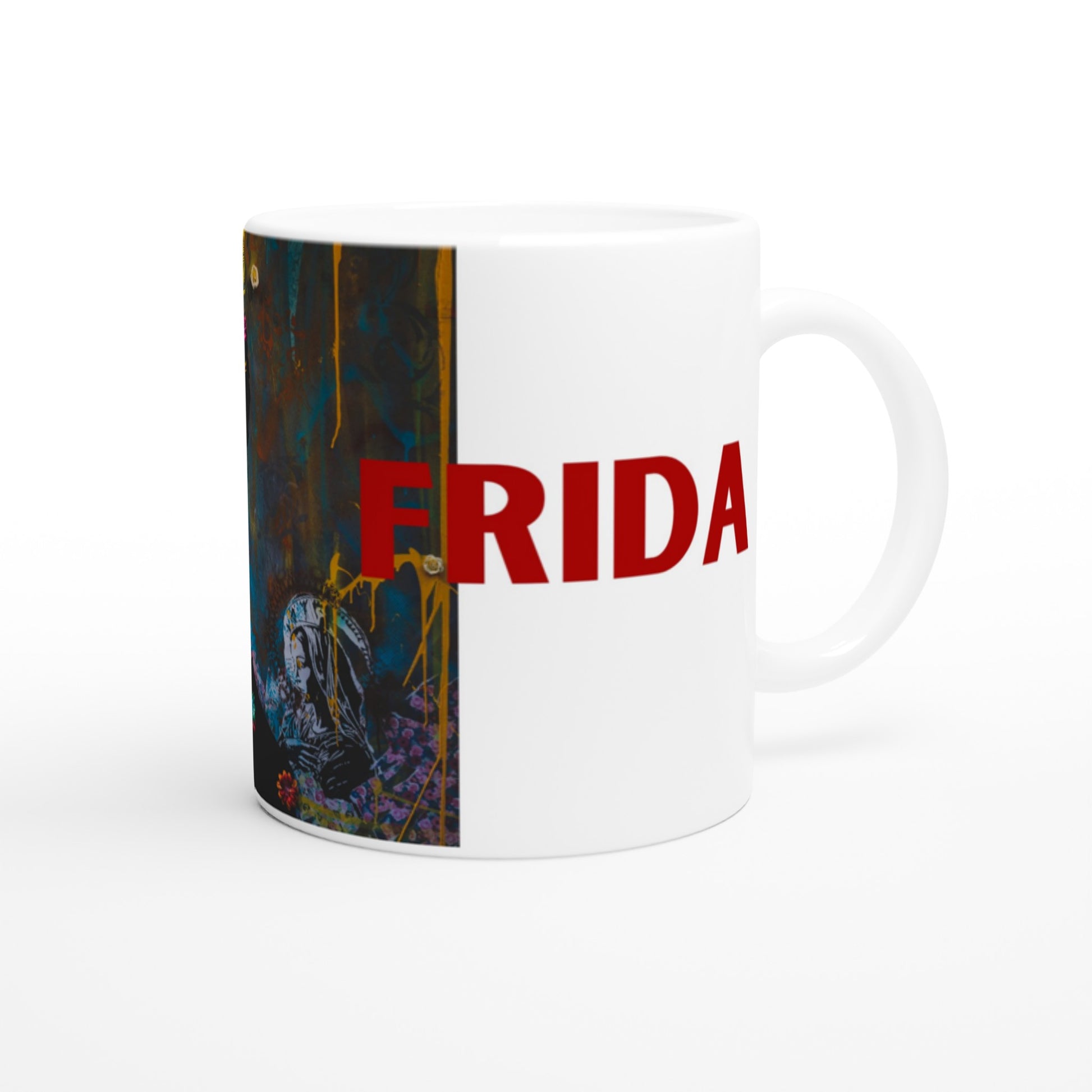 Taza de café bonita con Frida Kahlo