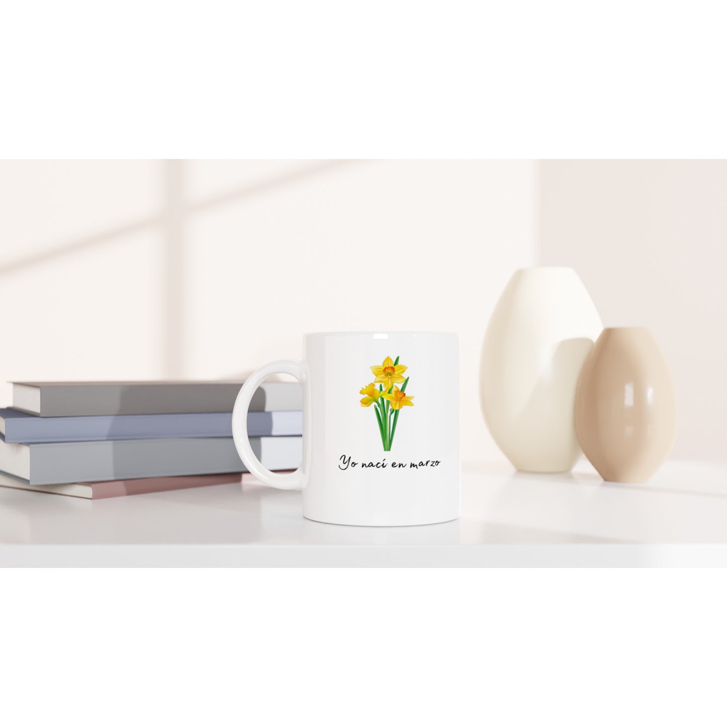 Taza con diseño "yo nací en marzo"