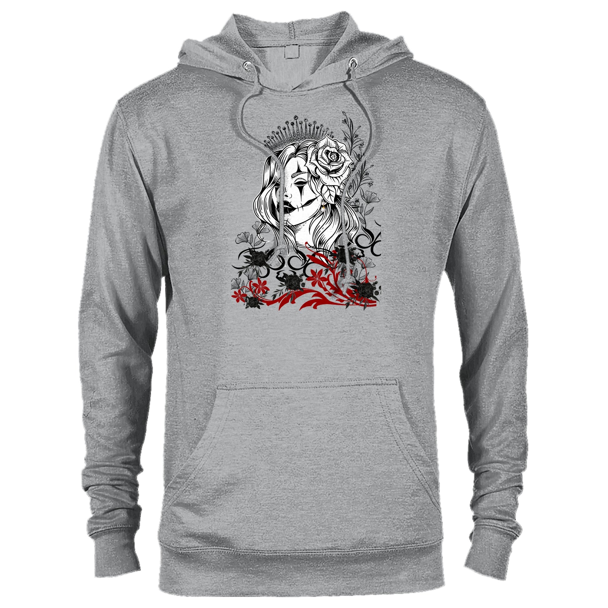 Sudadera con calavera con capucha en gris