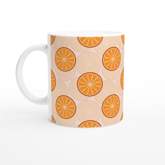 Taza con diseño de naranjas