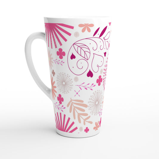 Taza grande con diseño floral