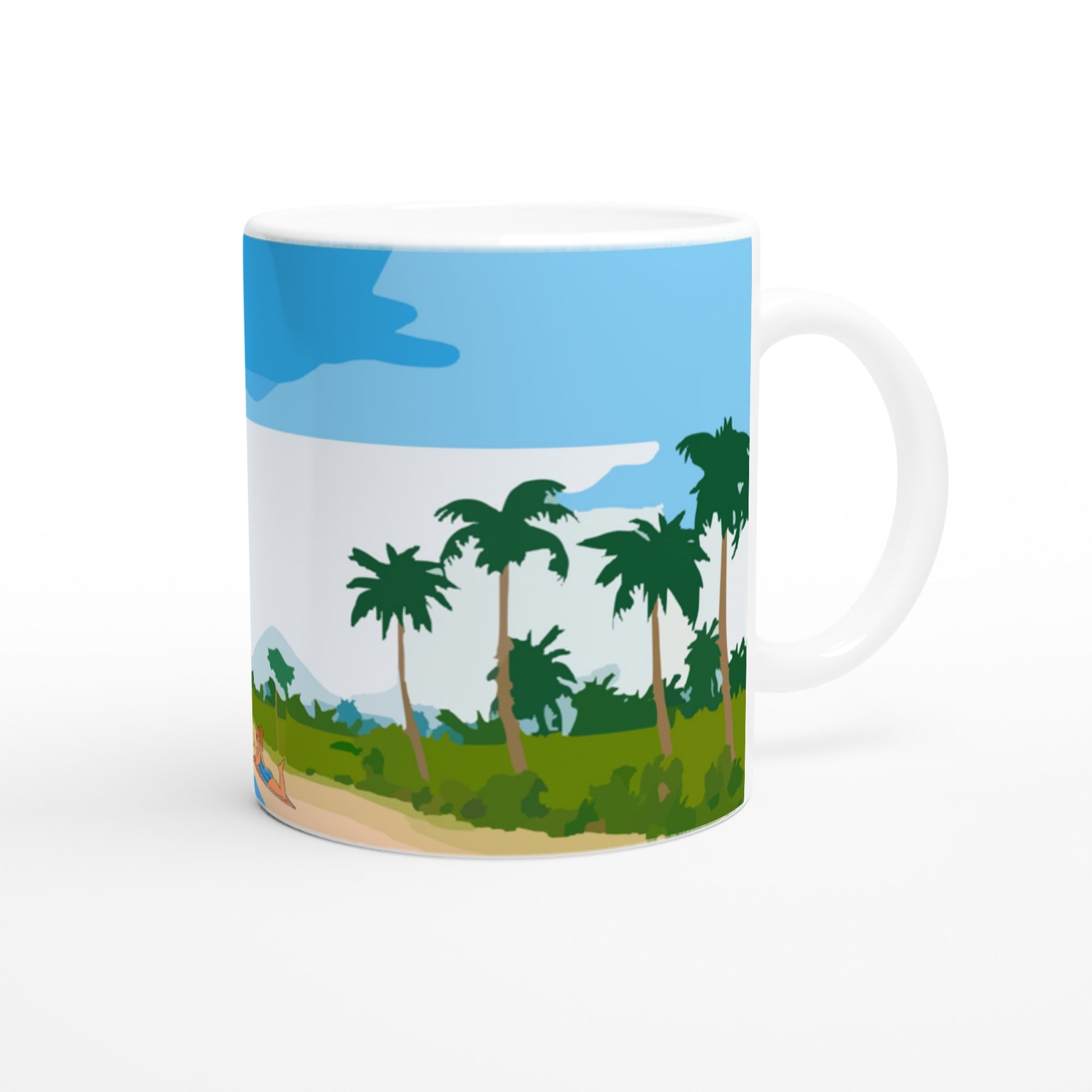 Taza personalizada con paisaje de playa