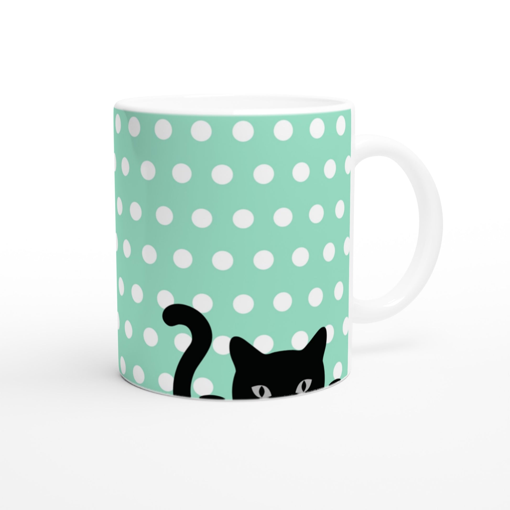 Taza de café gatos y lunares