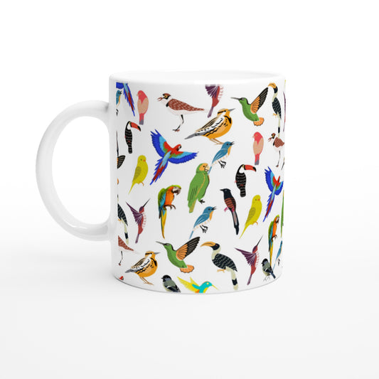 Taza de aves coloridas