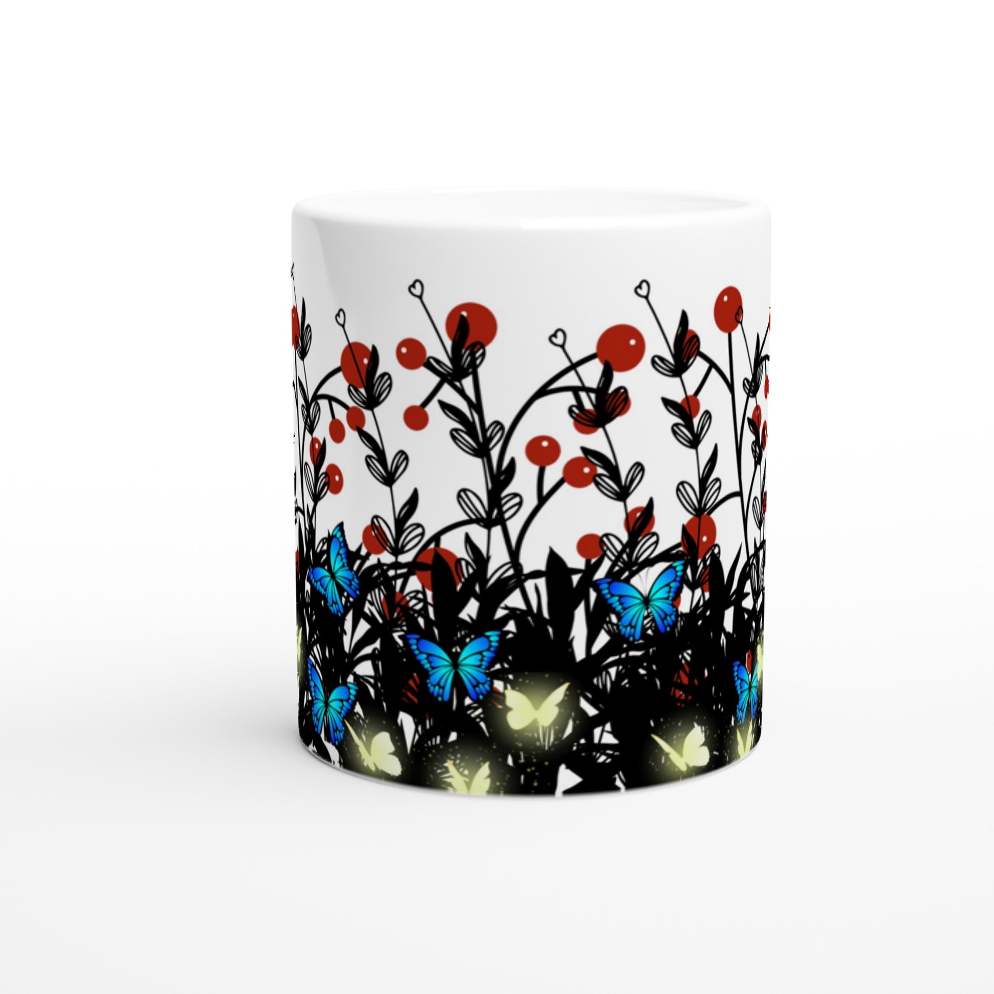 Taza paisaje mariposas