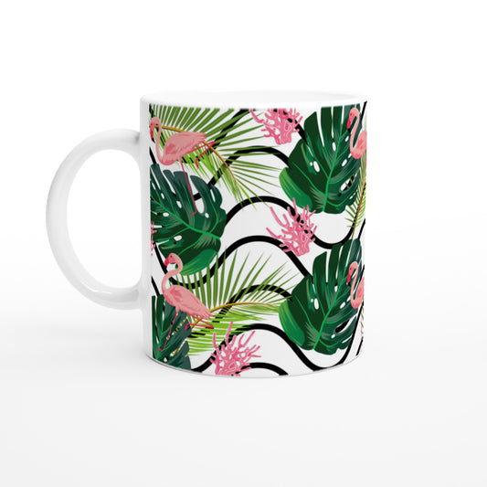 Taza bonita con flamencos