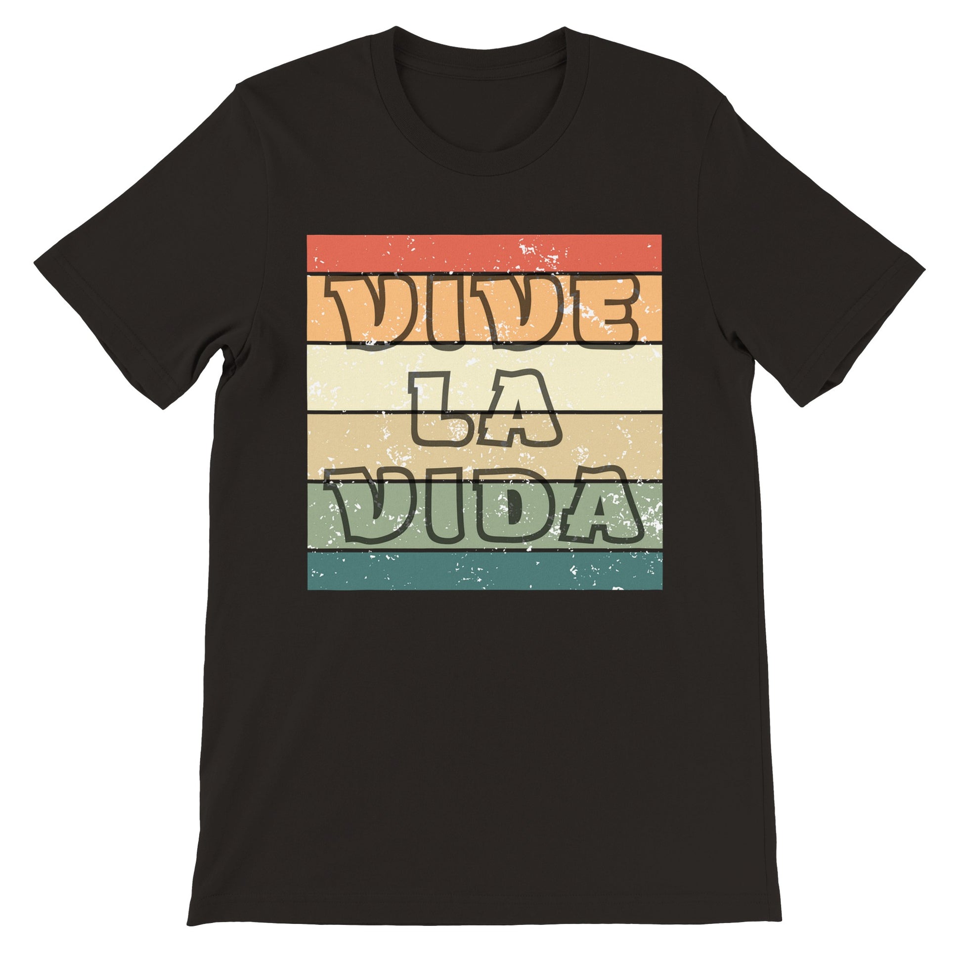 Camiseta negra para hombres con texto:vive la vida