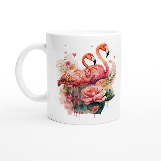 Taza original con diseño de flamencos